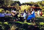 Folk group at tea time.