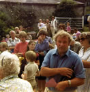 QUEENS SILVER JUBILEE PLOUGHMANS LUNCH AT SANDYBANK July 1977 opposite THE MEAD (in background with Valley view). 120 attended, Jonathan was Parish Chairman and Lady Craig Myle presented.