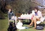 1971 Marty Stanford & her cousin Susan & baby Nicola, of Dublin & Bristol - Kinsmen of Irish composer Charles Villiers Stanford. Susan's father Maurice in Co. Wexford suggested growing roses in the greenhouses...