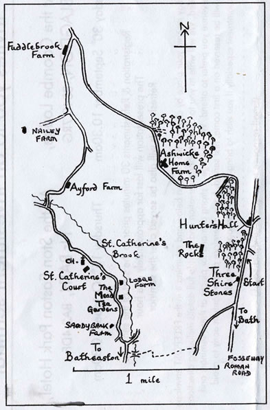 Map from the 1970 - 1992 brochure for the Mead Tea Gardens